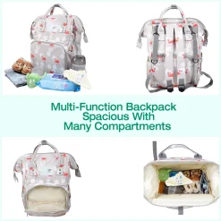 Diaper Bag Maternity Backpack Flamingo Beige