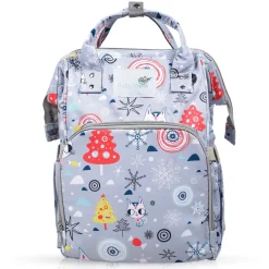 Diaper Bag Maternity Backpack Winter Wonderland Grey