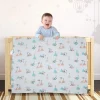 Dinosaur White Small Print Muslin Blanket