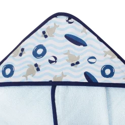 Dolphin Show Blue Hooded Towel & Wash Cloth Set