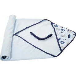 Dolphin Show Blue Hooded Towel & Wash Cloth Set
