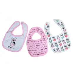 Dreaming Of Paris Pink And Black Set Of 3 Bibs And 2 Socks