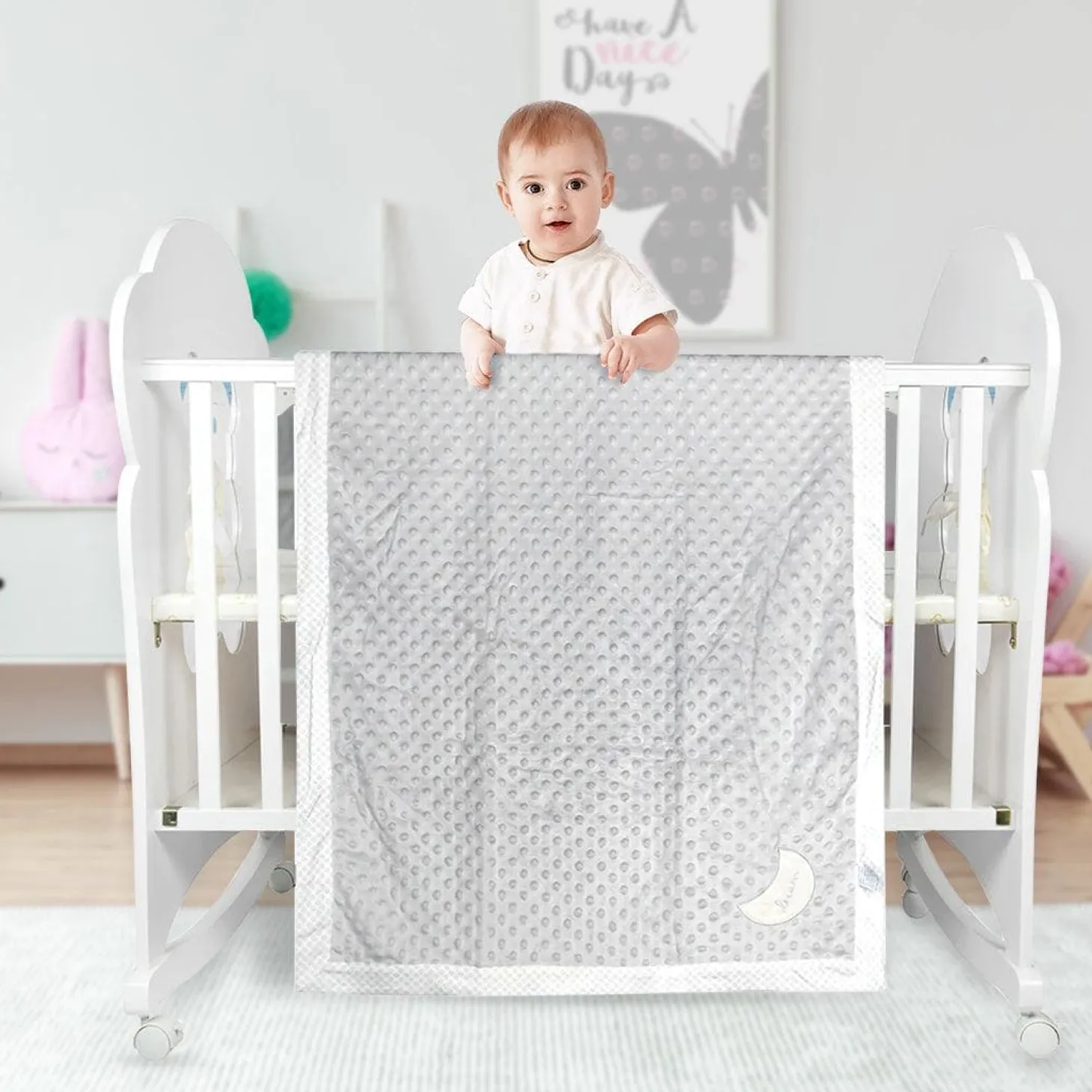 Dreamy Grey Bubble Blanket