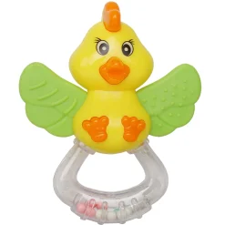 Duck Yellow And Green Rattle Teether