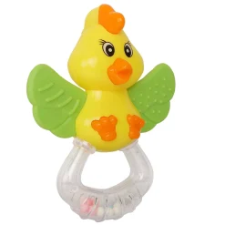 Duck Yellow And Green Rattle Teether