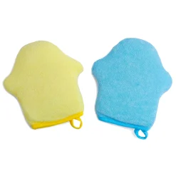 Duck Yellow And Puppy Love Blue 2 Pk Hand Glove Bath Sponge