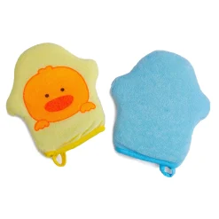 Duck Yellow And Puppy Love Blue 2 Pk Hand Glove Bath Sponge