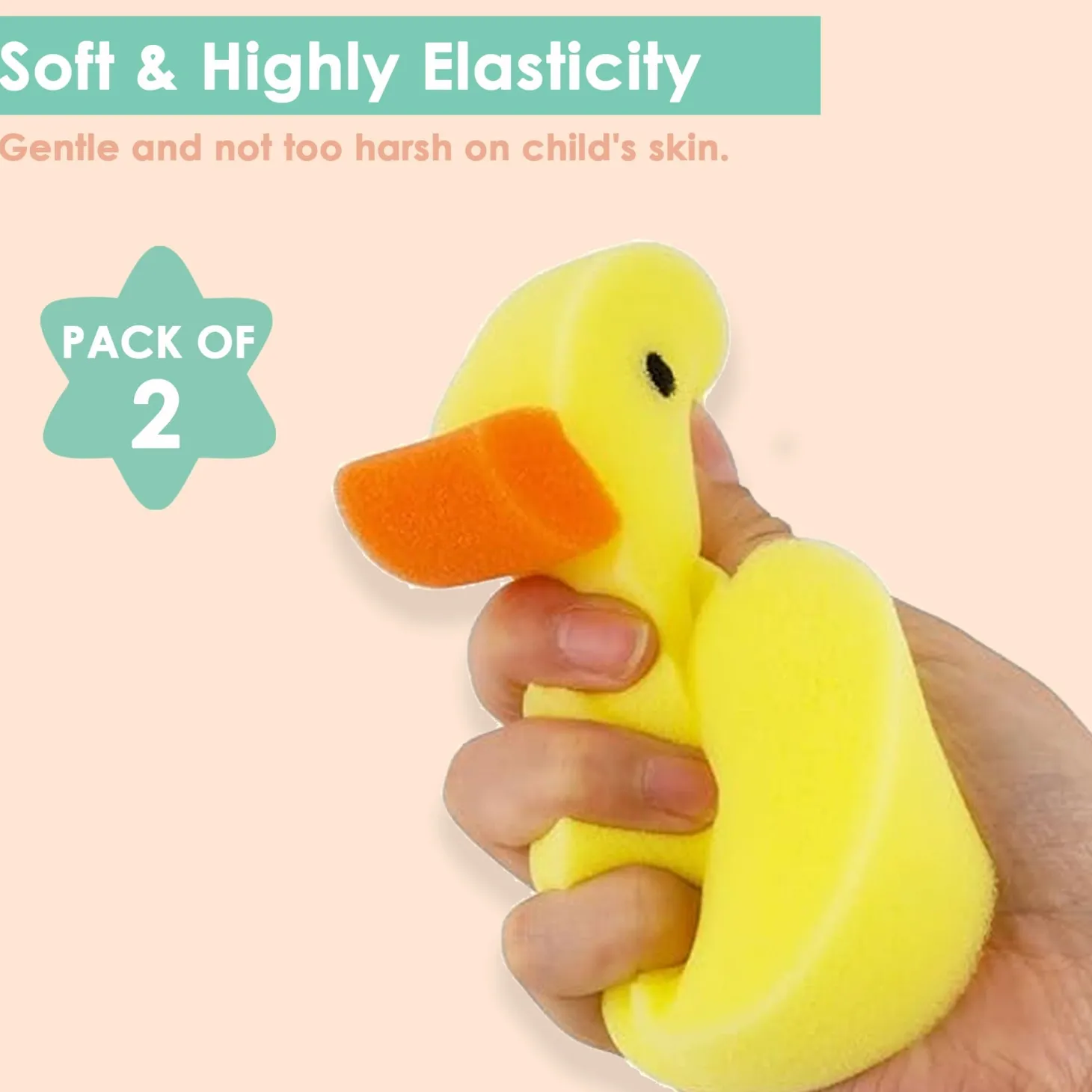 Ducklings Yellow 2 Pcs Bath Sponge