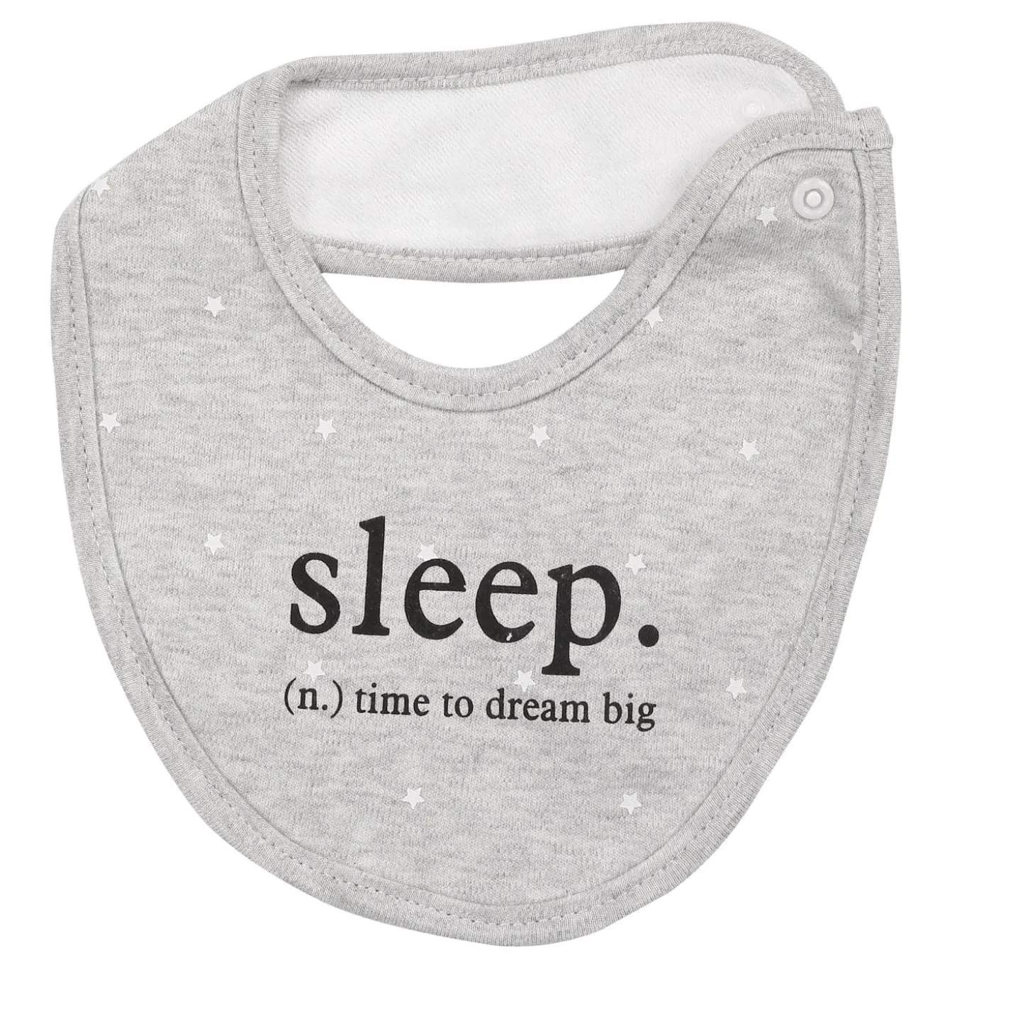 Eat, Sleep, Dream, Repeat Grey Tones 3 Pk Bibs