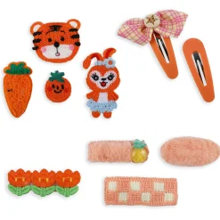 Elara Assorted Hair Clips Set 10 Pcs - Orange