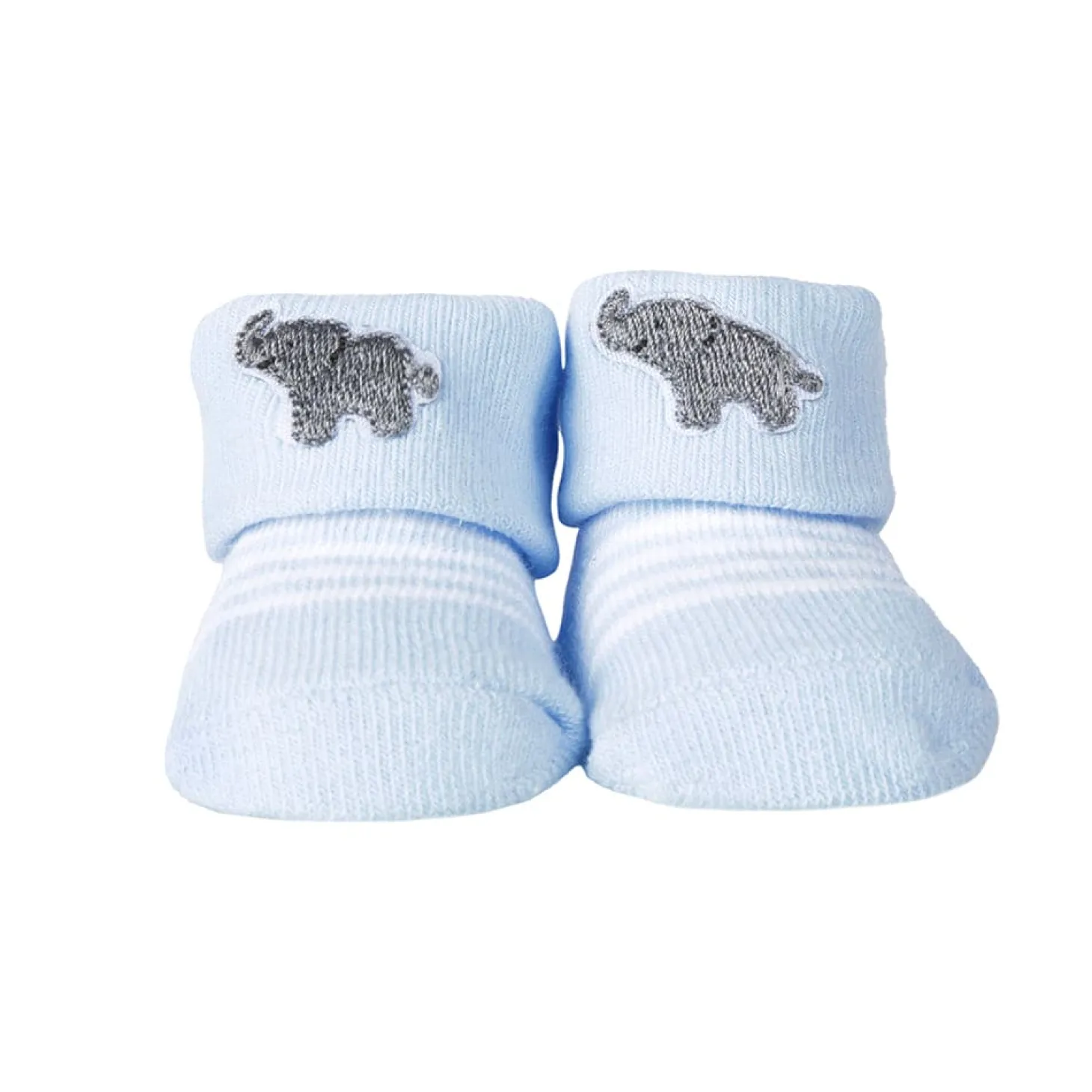 Elephant & Striped Blue 2 Pk Socks