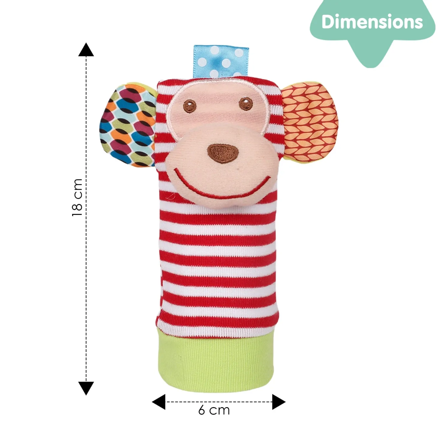Elephant And Monkey Multicolour Set of 2 Socks Rattle