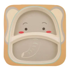 Elephant Beige Bamboo Fiber Dinner Set