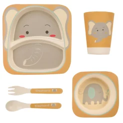 Elephant Beige Bamboo Fiber Dinner Set