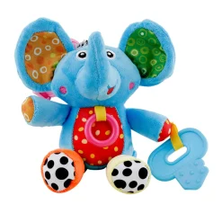Elephant Blue Pulling Toy With Teether