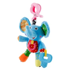 Elephant Blue Pulling Toy With Teether