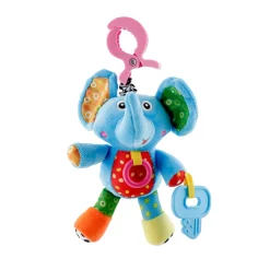 Elephant Blue Pulling Toy With Teether