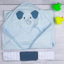 Elephant Blue Towel & Wash Cloth Set