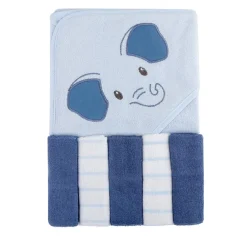 Elephant Blue Towel & Wash Cloth Set