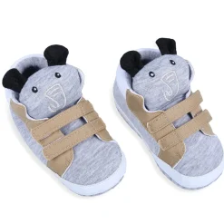 Elephant Cute And Stylish Comfy Velcro Booties - Grey