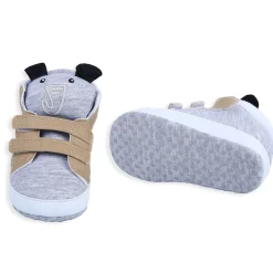 Elephant Cute And Stylish Comfy Velcro Booties - Grey