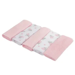 Elephant Grey and Pink Towel & Wash Cloth Set