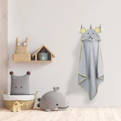 Elephant Grey Animal Hooded Towel
