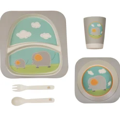 Elephant Grey Bamboo Fiber Dinner Set