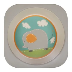 Elephant Grey Bamboo Fiber Dinner Set