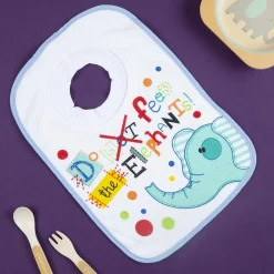 Elephant Light Blue Bibs