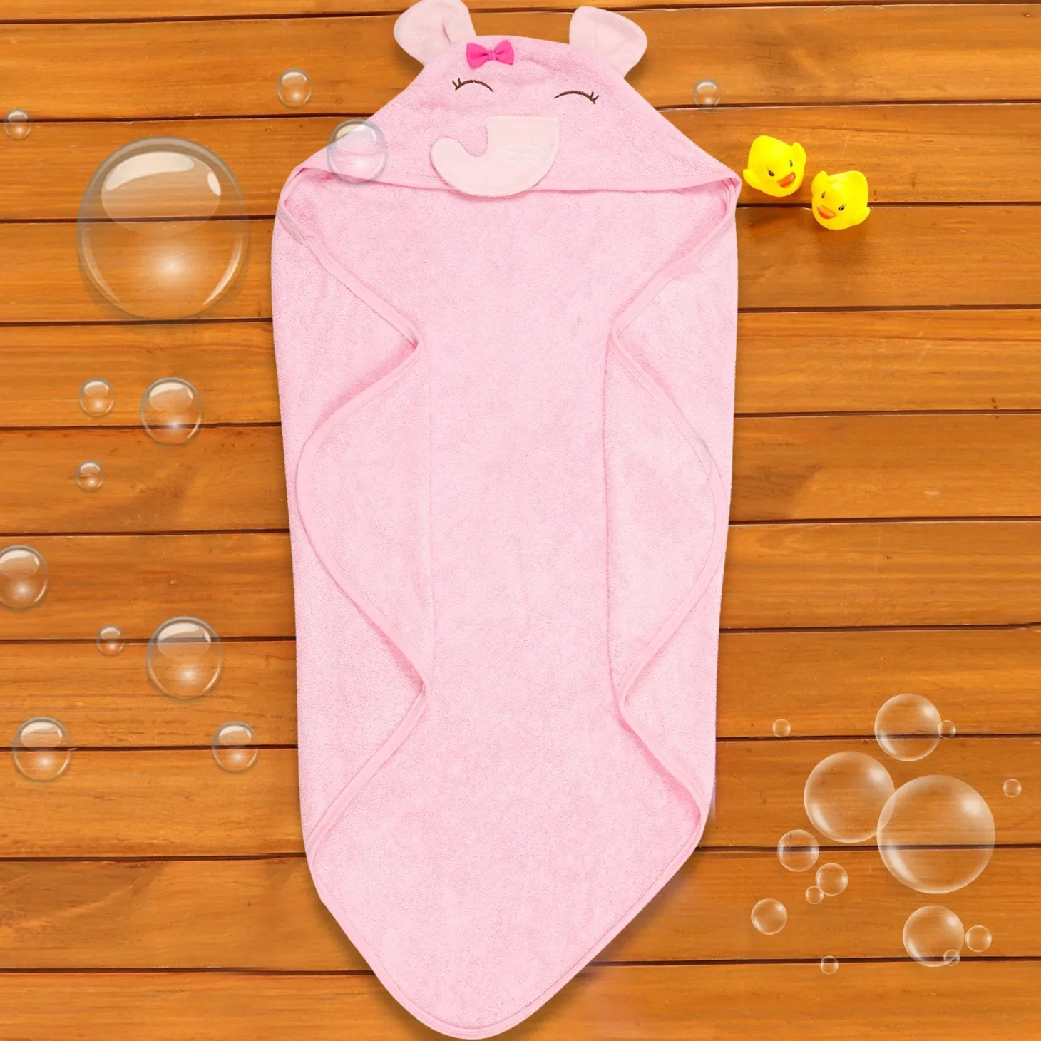 Elephant Pink Hooded Towel