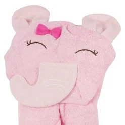 Elephant Pink Hooded Towel