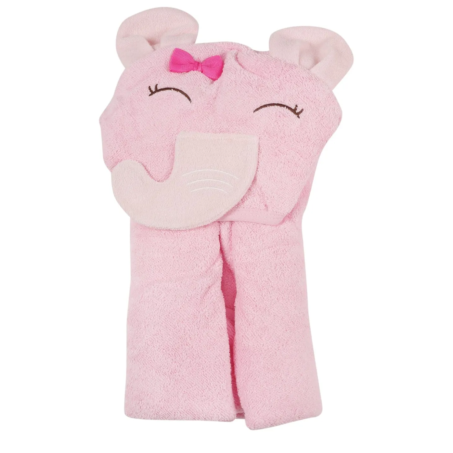 Elephant Pink Hooded Towel