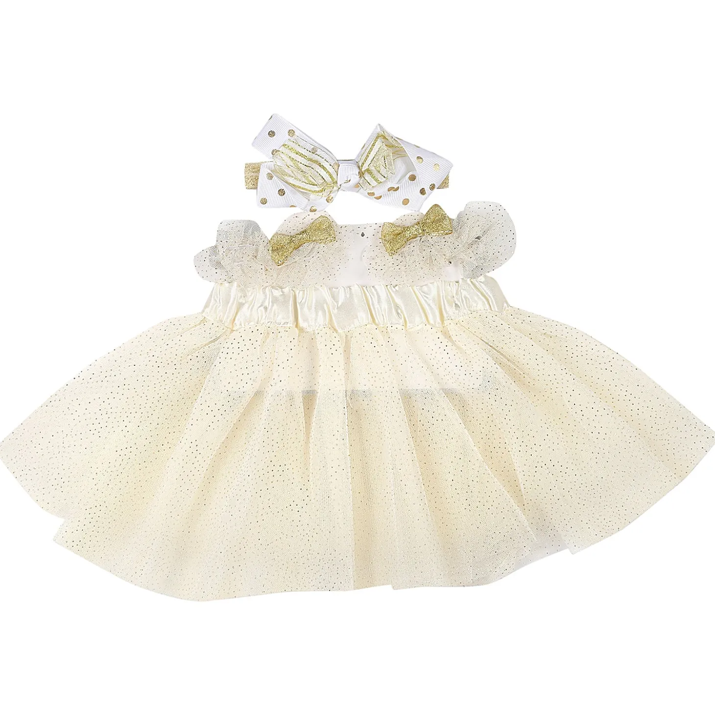 Fairy White And Golden Tutu Skirt And Accessory Set