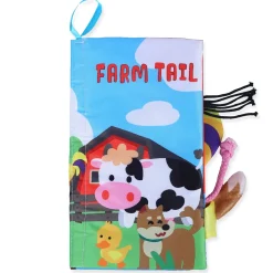Farm Tail Early Children Sensory Development Interactive 3D Cloth Book With Rustle Paper - Multicolour
