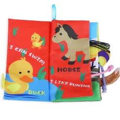 Farm Tail Early Children Sensory Development Interactive 3D Cloth Book With Rustle Paper - Multicolour