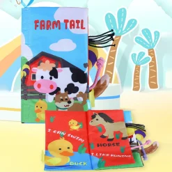 Farm Tail Early Children Sensory Development Interactive 3D Cloth Book With Rustle Paper - Multicolour