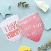 Feeding Bandana Bibs Pack Of 2 I Love Mummy White And Pink