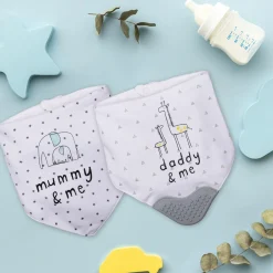 Feeding Bandana Bibs Pack Of 2 Mummy Baby Elephant White