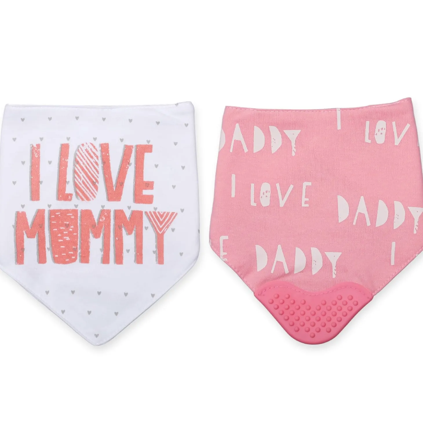 Feeding Bandana Bibs Pack Of 2 I Love Mummy White And Pink