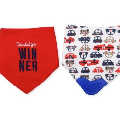Feeding Bandana Bibs Pack Of 2 Daddy’s Winner Red And Blue