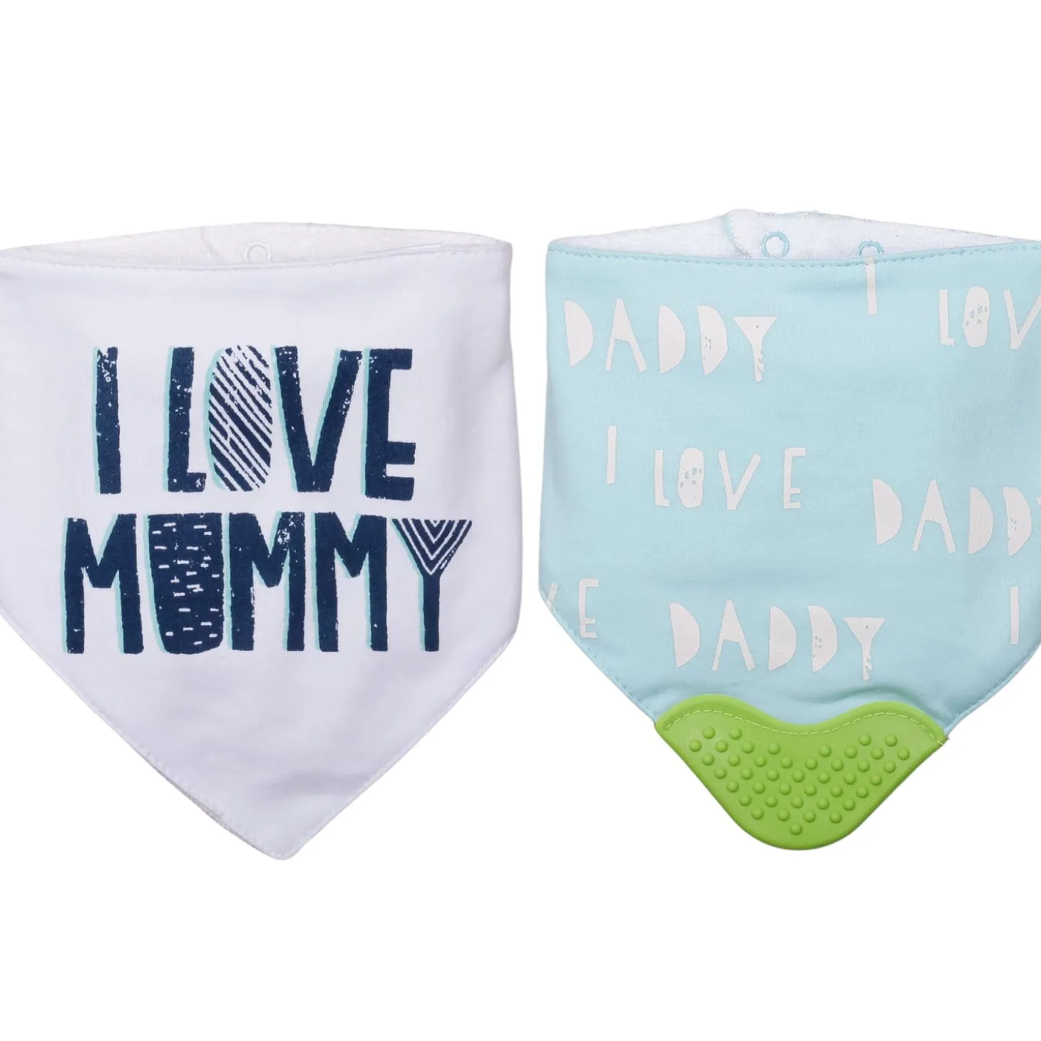 Feeding Bandana Bibs Pack Of 2 I Love Mummy White And Blue