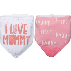 Feeding Bandana Bibs Pack Of 2 I Love Mummy White And Pink