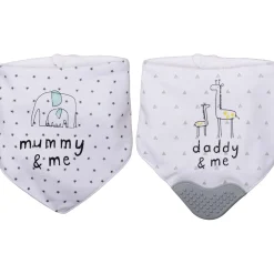 Feeding Bandana Bibs Pack Of 2 Mummy Baby Elephant White