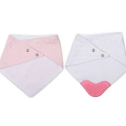 Feeding Bandana Bibs Pack Of 2 Bear Hugs Daddy Pink White