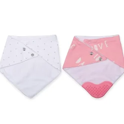 Feeding Bandana Bibs Pack Of 2 I Love Mummy White And Pink