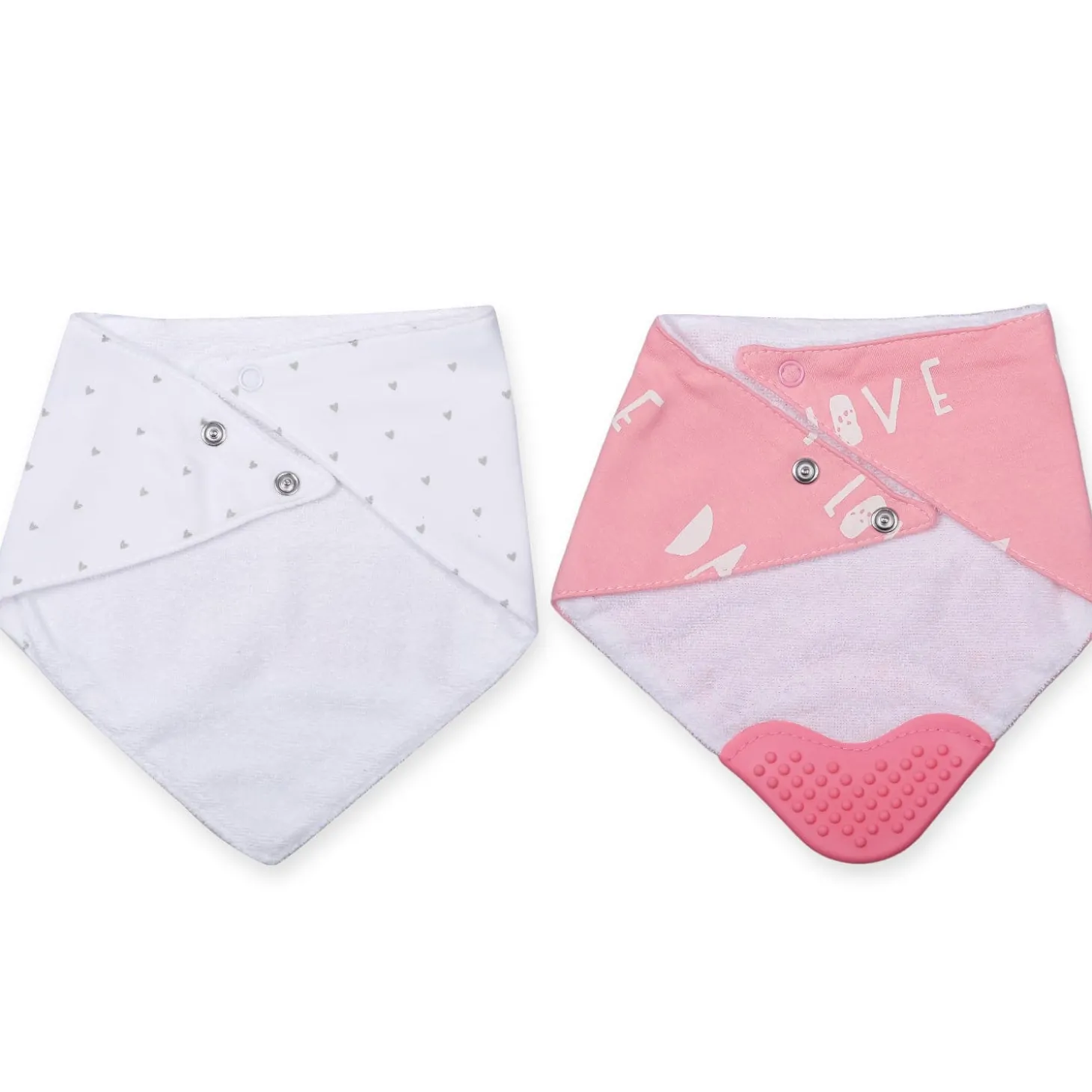 Feeding Bandana Bibs Pack Of 2 I Love Mummy White And Pink
