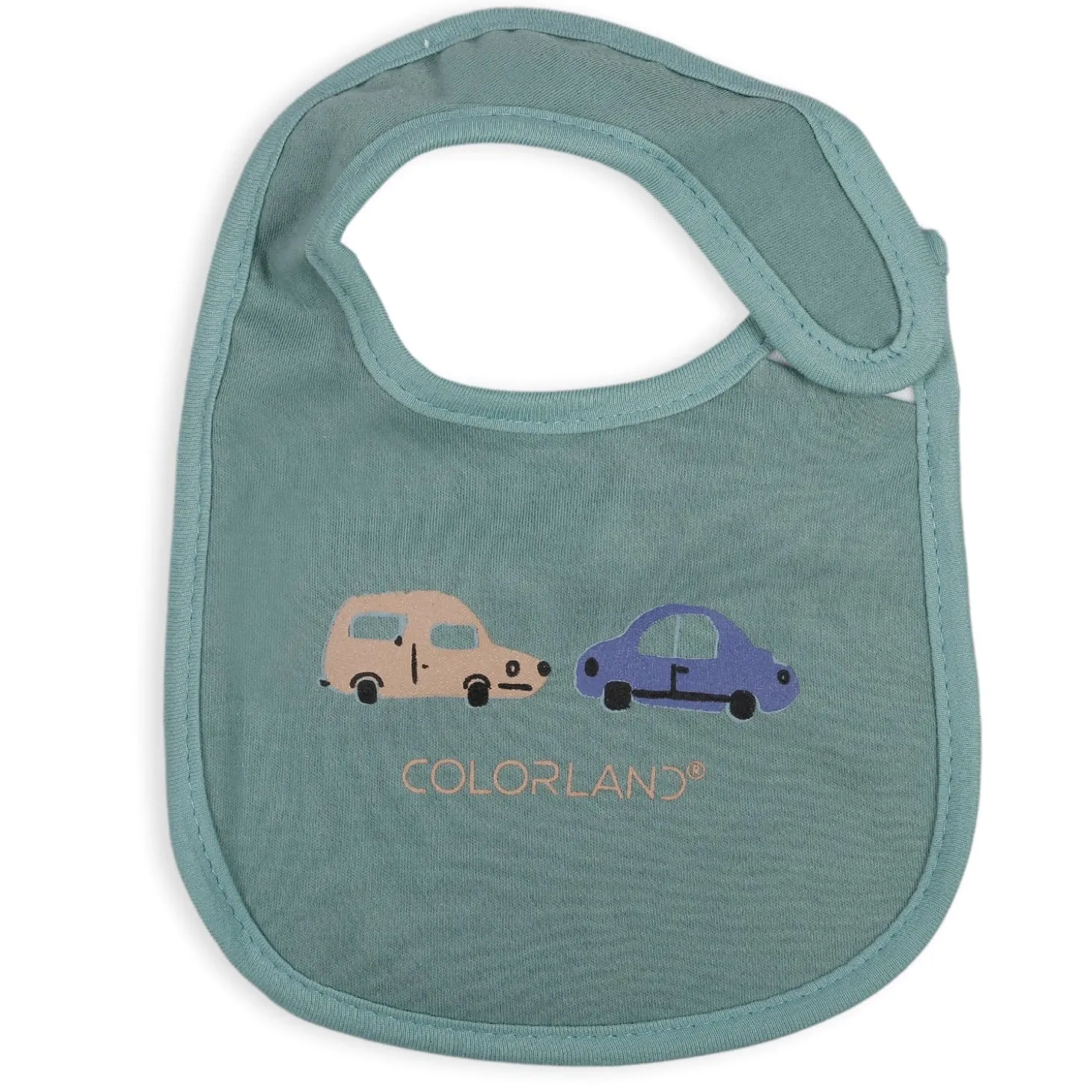 Feeding Bibs Pack Of 3 Cartoon Car Printed Green And Grey