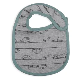 Feeding Bibs Pack Of 3 Cartoon Car Printed Green And Grey