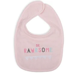 Feeding Bibs Pack Of 3 Rawrsome Dino Pink And Green